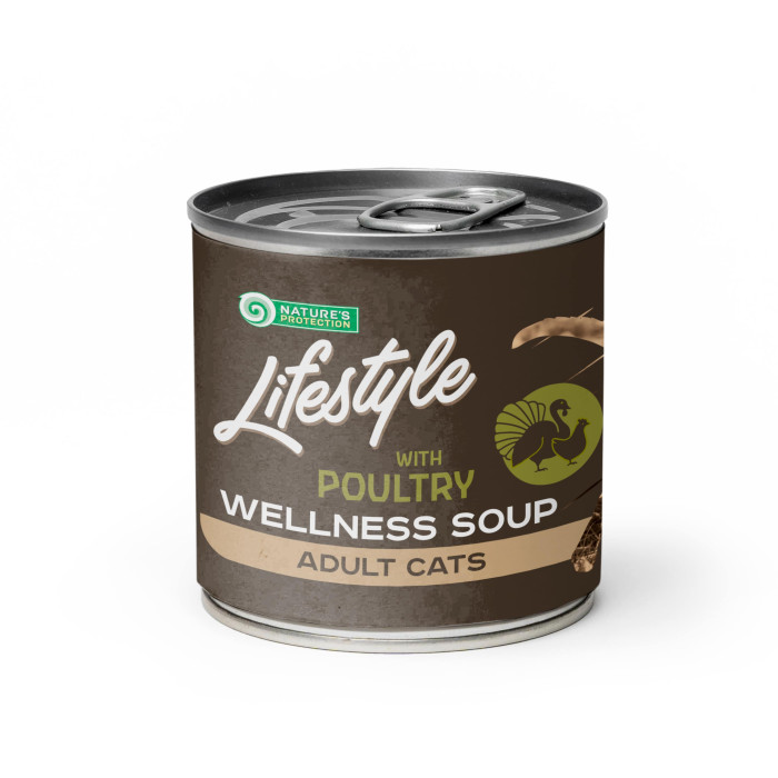 NATURE'S PROTECTION LIFESTYLE complementary feed - soup for adult long haired cats with poultry 