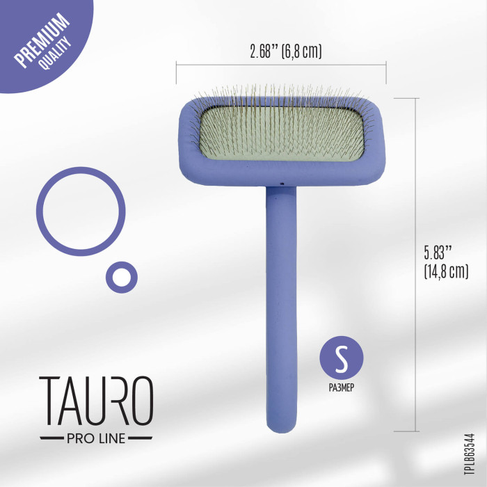 TAURO PRO LINE Расческа-щетка деревянная, прямоугольной формы 