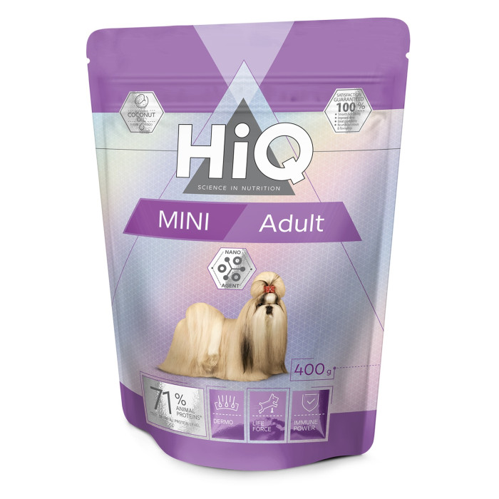 HIQ dry food for adult small breed dogs with poultry 