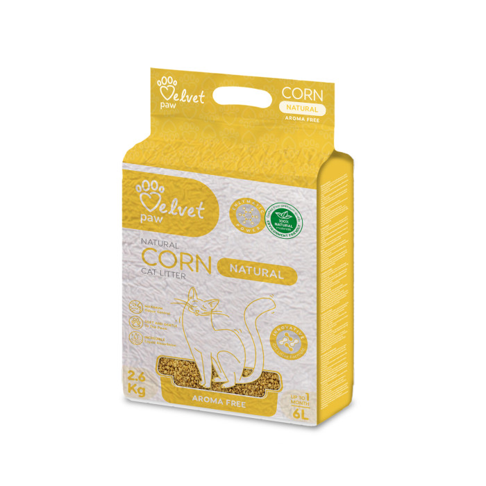 VELVET PAW natural corn cat litter, aroma free 