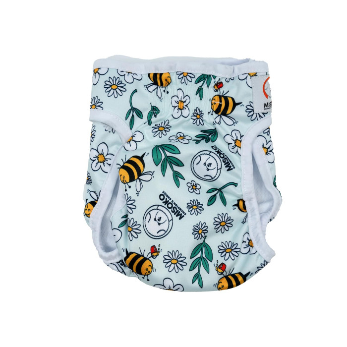 MISOKO reusable diapers for female dogs, with bees, light blue 