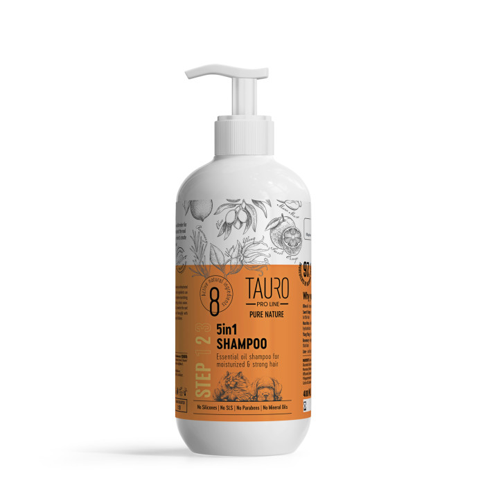 TAURO PRO LINE Pure Nature 5in1, moisturizing coat shampoo for dogs and cats 