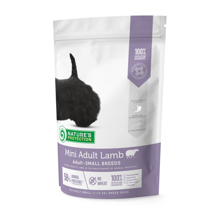 NATURE'S PROTECTION dry food for adult small breed dogs with lamb 