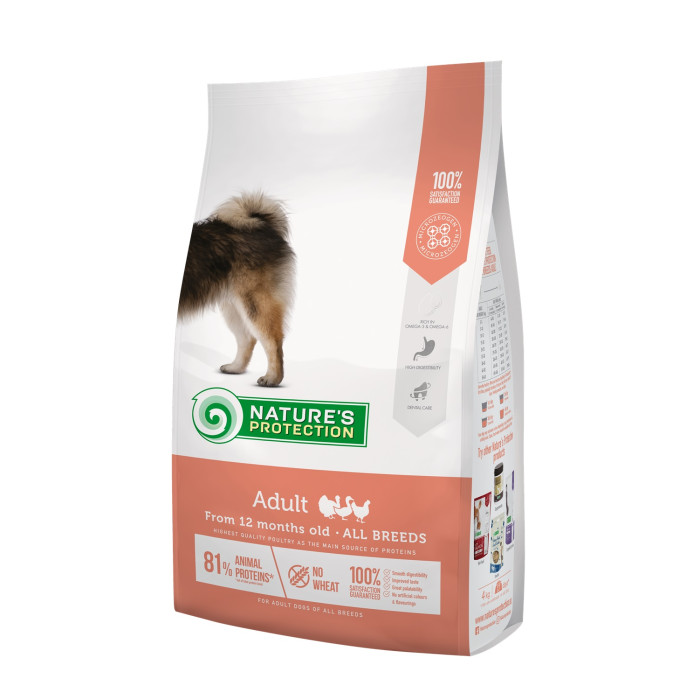 NATURE'S PROTECTION dry food for adult dogs of all breeds with poultry 