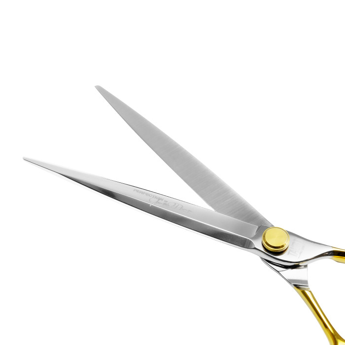 TAURO PRO LINE cutting scissors "Perfection by Janita J. Plunge", straight, 440c stainless steel, golden color 