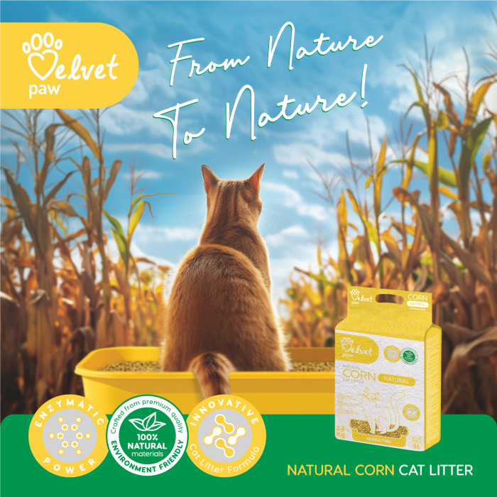 VELVET PAW natural corn cat litter, aroma free 