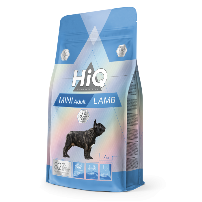 HIQ dry food for adult dogs of small breeds with lamb 