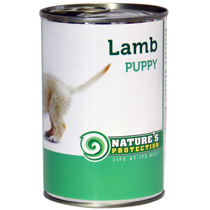 NATURE'S PROTECTION canned pet food for junior dogs with lamb 