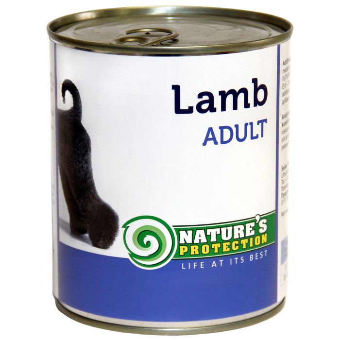 NATURE'S PROTECTION canned pet food for adult dogs with lamb 