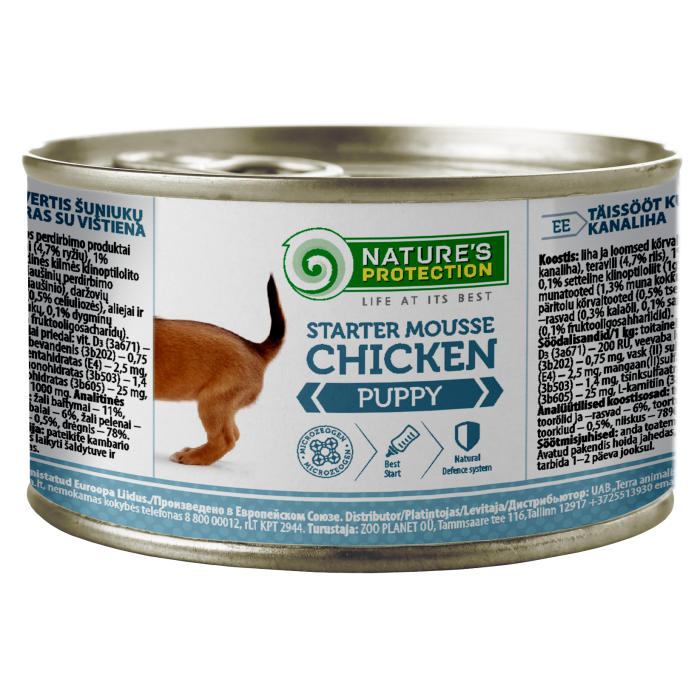 NATURE'S PROTECTION canned pet food for junior dogs with chicken 