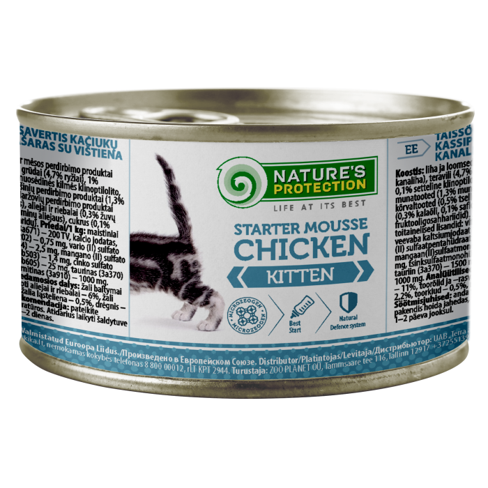 NATURE'S PROTECTION canned pet food for junior cats with chicken 