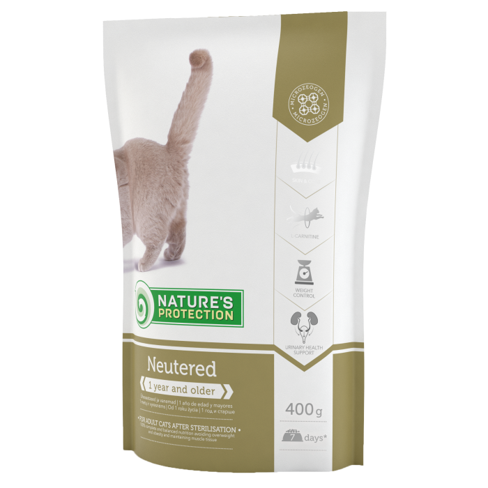 NATURE'S PROTECTION dry food for adult cats after sterilisation with poultry 