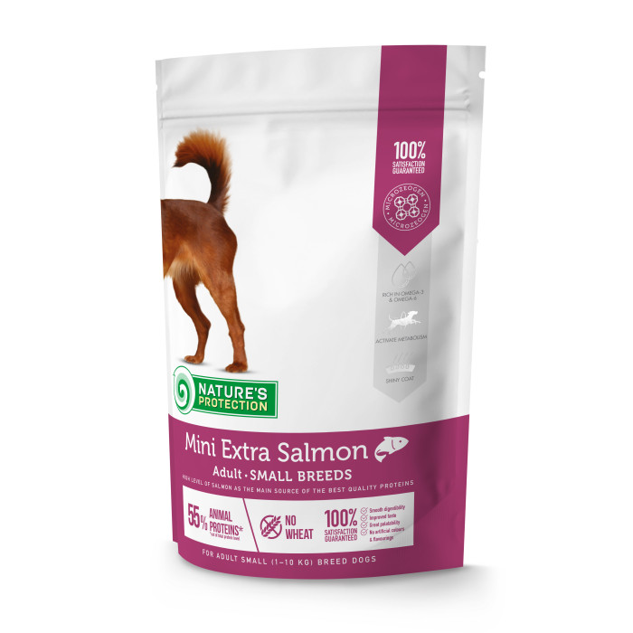 NATURE'S PROTECTION dry food for adult small breed dogs with salmon 