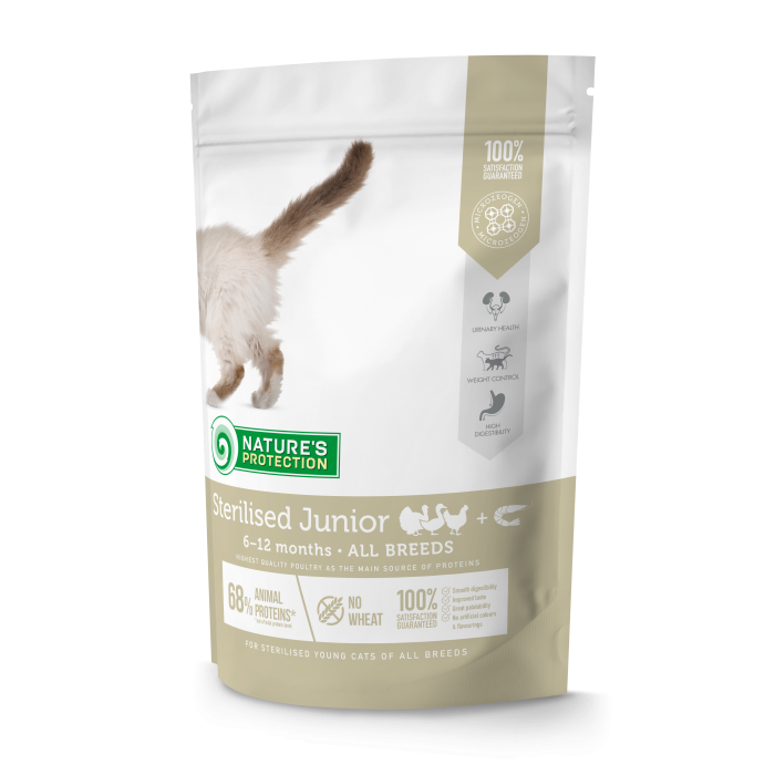 NATURE'S PROTECTION dry food for young cats after sterilisation with poultry and krill 