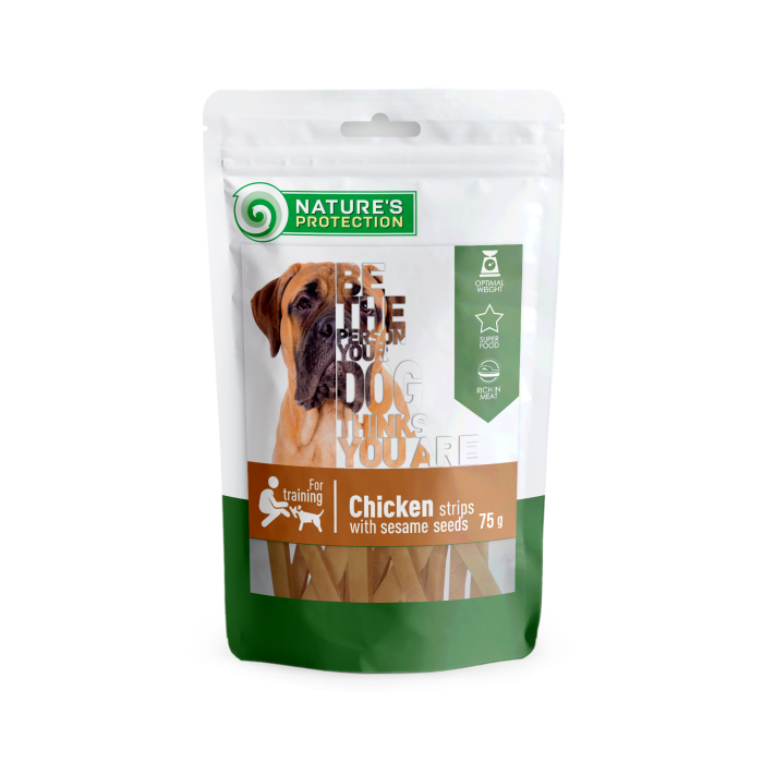 NATURE'S PROTECTION snack for dogs chicken strips with sesame, 