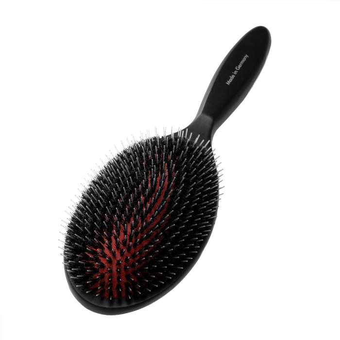 TAURO PRO LINE Brush, beech wood, 16 mm boar bristles with nylon teeth, black, oval shape 