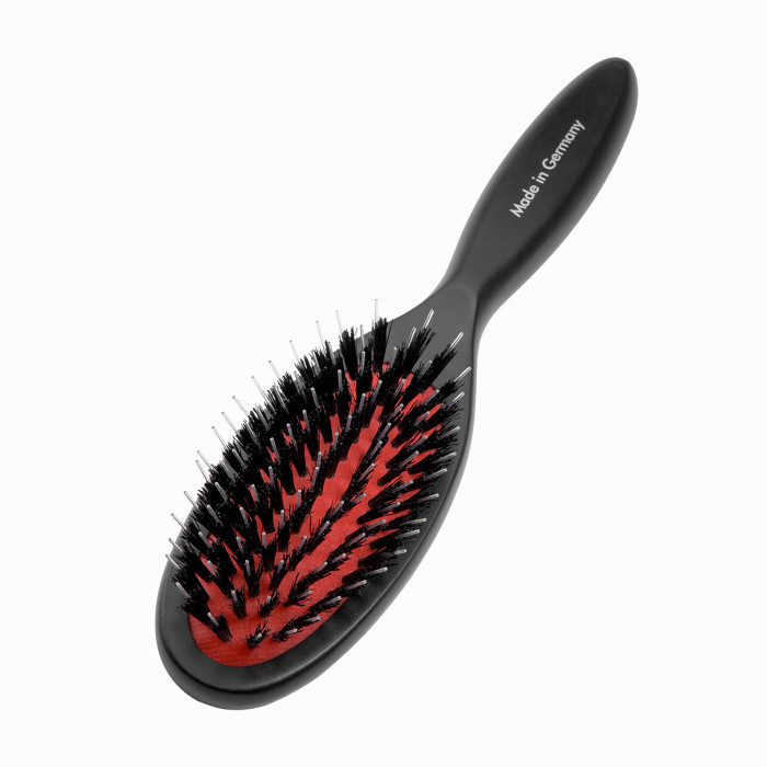 TAURO PRO LINE Brush, beech wood, 16 mm boar bristles with nylon teeth, black, oval shape 