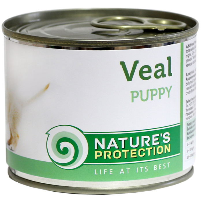 NATURE'S PROTECTION canned pet food for junior dogs with veal 