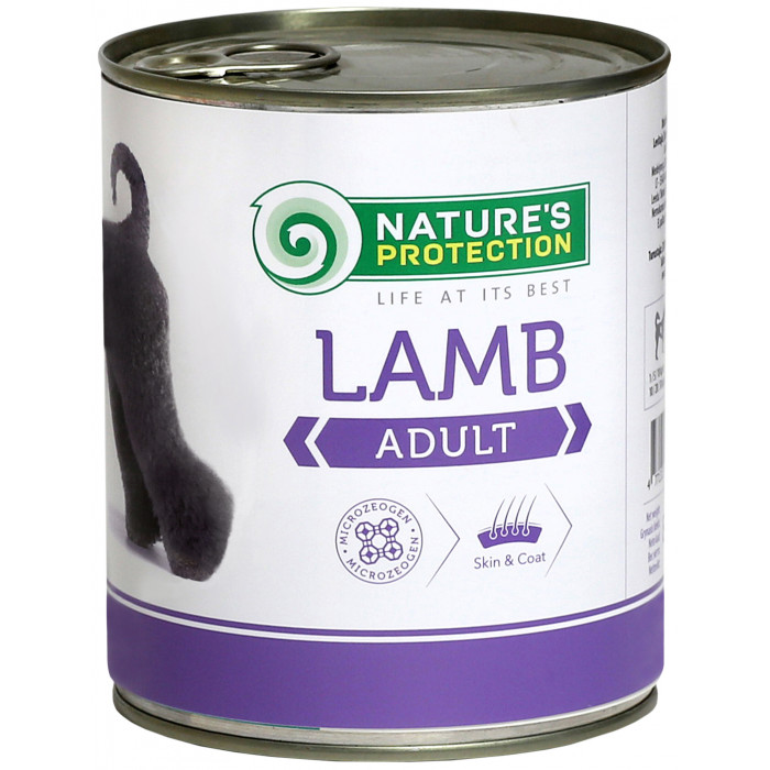 NATURE'S PROTECTION canned pet food for adult dogs with lamb 