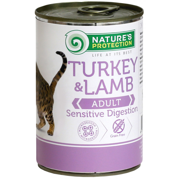 NATURE'S PROTECTION canned pet food for adult cats with turkey and lamb 