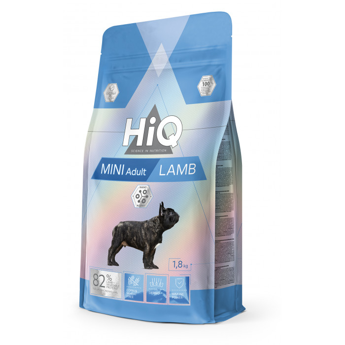 HIQ dry food for adult dogs of small breeds with lamb 