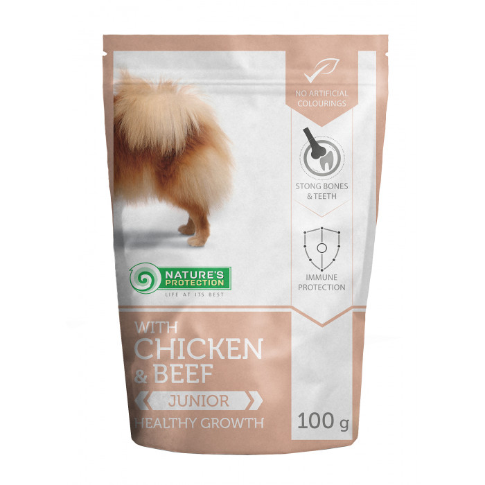 NATURE'S PROTECTION Healthy growth Junior dog With chicken and beef, консервы для молодых собак с курицей и говядиной, в пакетике 