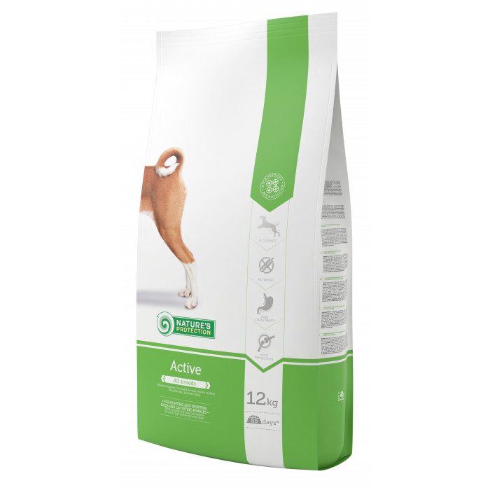 NATURE'S PROTECTION dry food for active adult dogs of all breeds with poultry and krill 