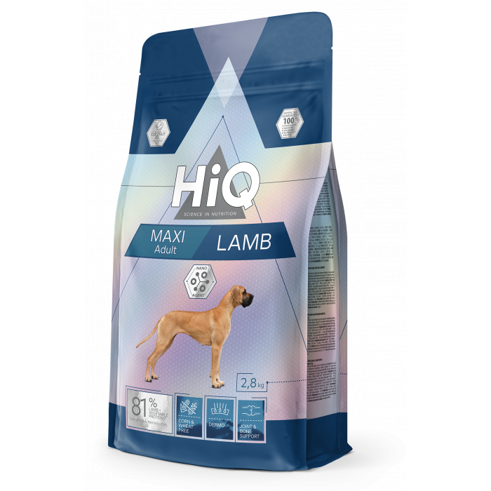 HIQ dry food for adult dogs of large breeds with lamb 