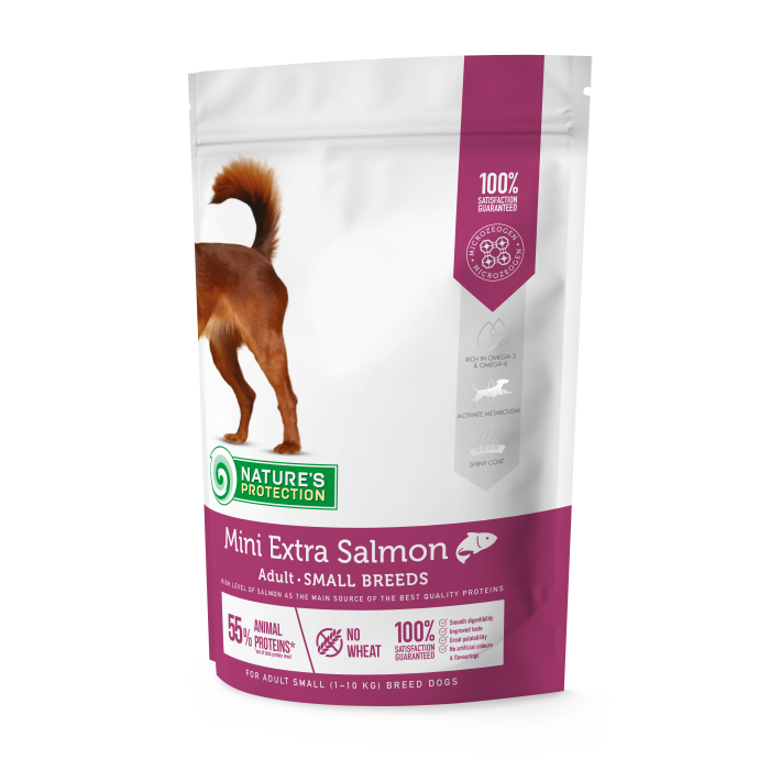 NATURE'S PROTECTION dry food for adult small breed dogs with salmon 