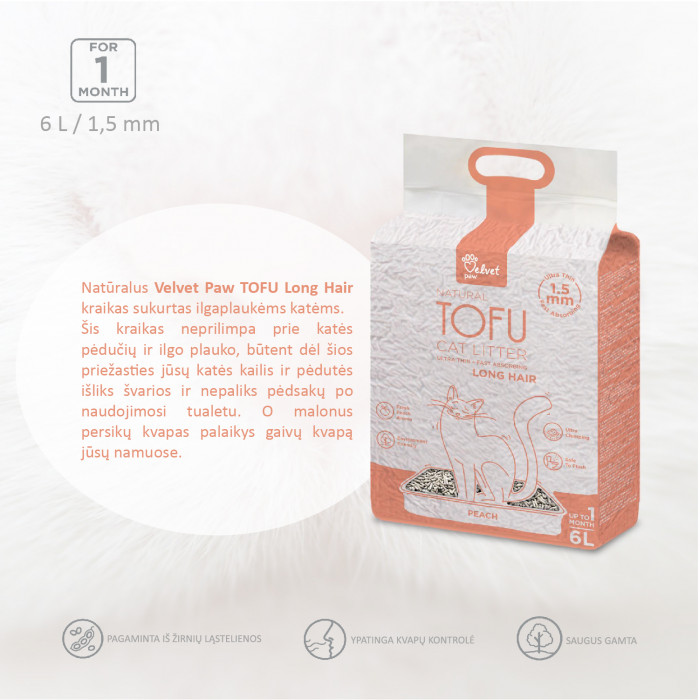 VELVET PAW TOFU litter for long hair cats 