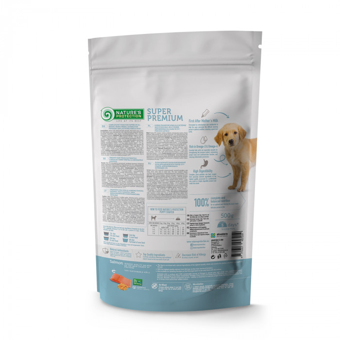 NATURE'S PROTECTION dry food for puppies of all breeds with salmon and krill 