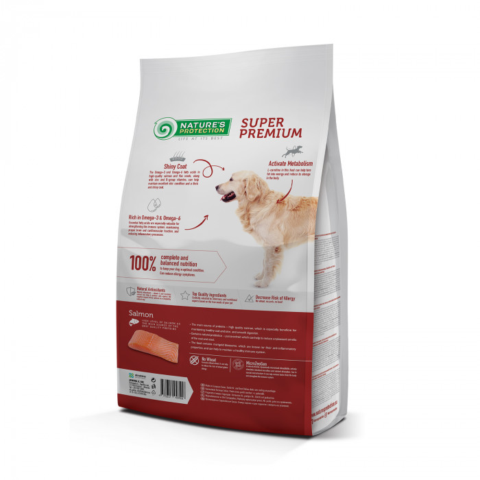 NATURE'S PROTECTION dry food for adult dogs of all breeds with salmon 