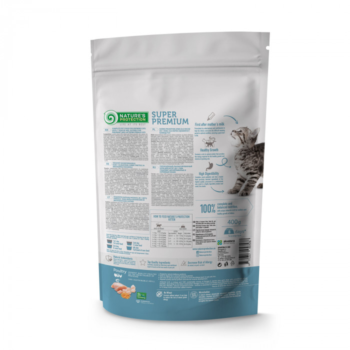 NATURE'S PROTECTION dry food for kittens with poultry and krill 