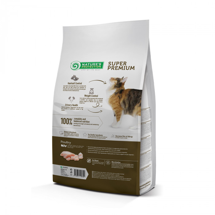 NATURE'S PROTECTION dry food for adult long haired cats after sterilisation with poultry 