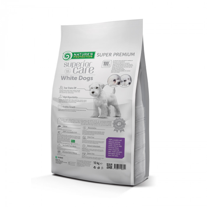 NATURE'S PROTECTION SUPERIOR CARE White Dogs Junior All Breeds Grain Free Salmon dry dog food 