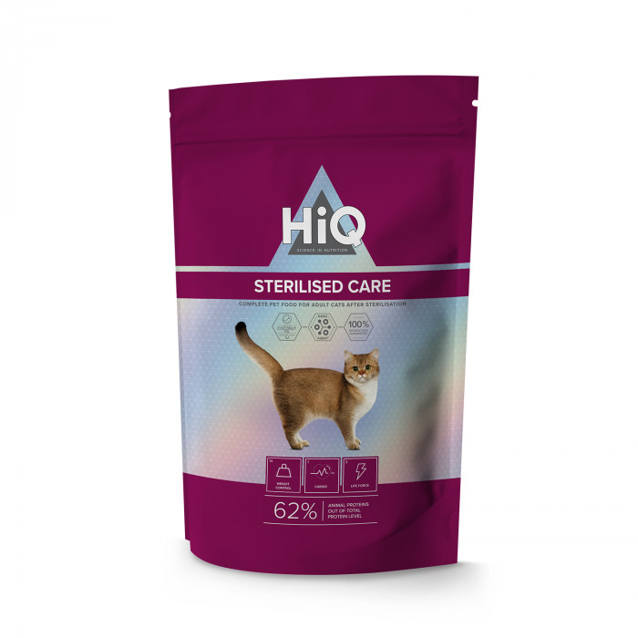 HIQ dry food for adult cats after sterilization with poultry 