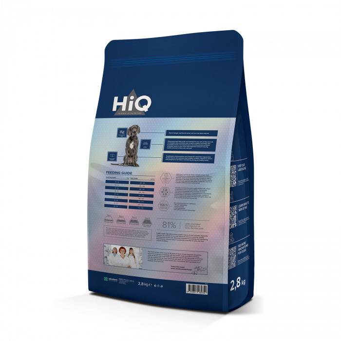 HIQ dry food for adult dogs of large breeds with lamb 