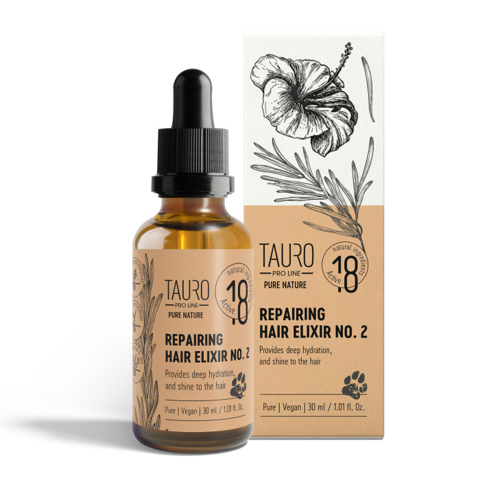 TAURO PRO LINE Pure Nature Repairing Elixir No. 2 eliksyras atkuriantis šunų ir kačių kailį 