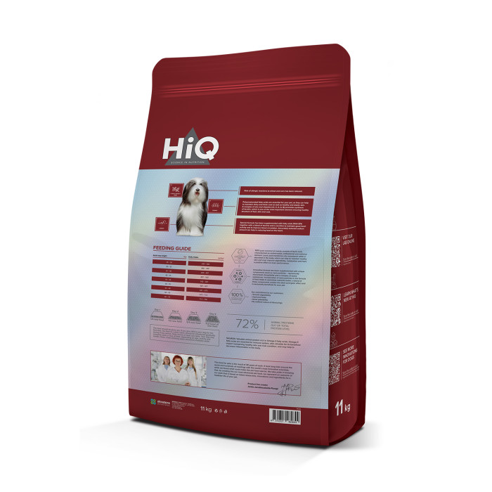 HIQ dry food for adult dogs of large breeds, with salmon  