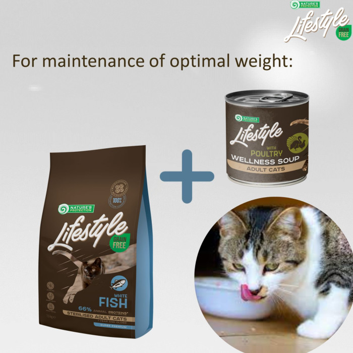 NATURE'S PROTECTION LIFESTYLE complementary feed - soup for adult long haired cats with poultry 