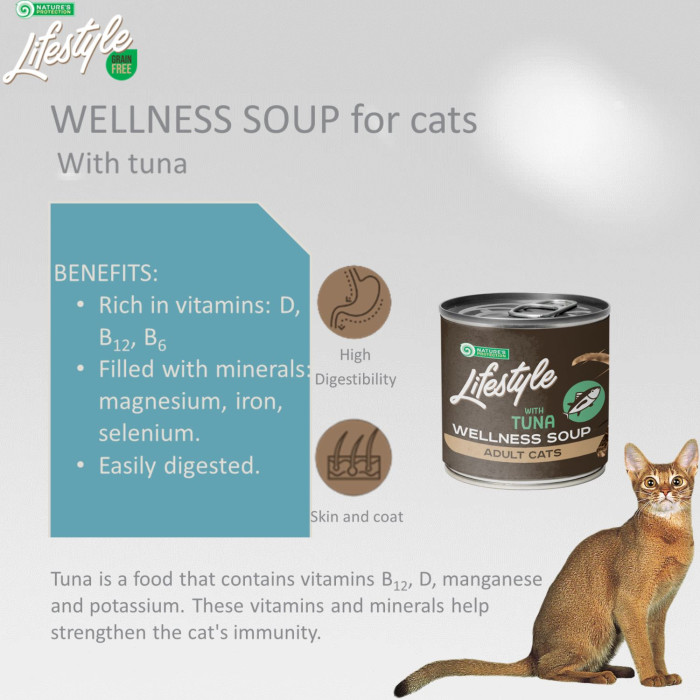 NATURE'S PROTECTION LIFESTYLE complementary feed - soup for adult cats with sensitive digestion, with tuna 