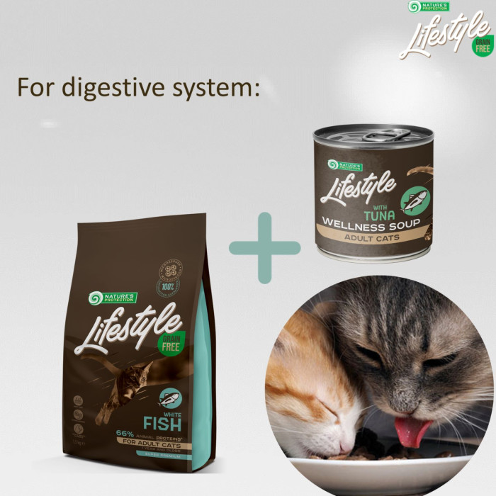 NATURE'S PROTECTION LIFESTYLE complementary feed - soup for adult cats with sensitive digestion, with tuna 