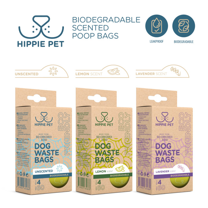 HIPPIE PET Biodegradable waste bags for dogs 