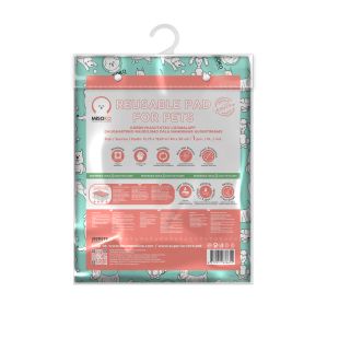 MISOKO reusable dog pad 40 x 50 cm, with puppies print, mint colour, 1 pc.