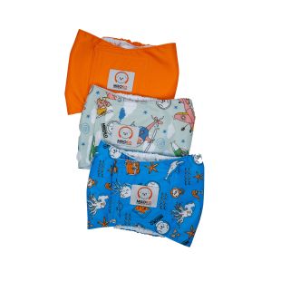 MISOKO reusable diapers set for male dogs, Voyage size S
