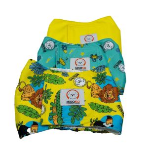 MISOKO reusable diaper set for male dogs, Holidays size S