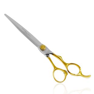 TAURO PRO LINE cutting scissors "Perfection by Janita J. Plunge", straight, 440c stainless steel, golden color 18 cm