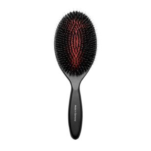 TAURO PRO LINE Brush, beech wood, 16 mm boar bristles with nylon teeth, black, oval shape large, 24.5x8 cm