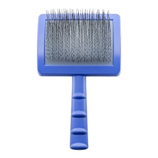 TAURO PRO LINE plastic brush thin and soft 25 mm stainless steel pins, purple, large size 17.5x10.6x6.2 cm