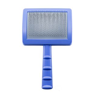 TAURO PRO LINE plastic brush thin and soft 11 mm stainless steel pins, purple, large size 17.5x10.6x6.2 cm